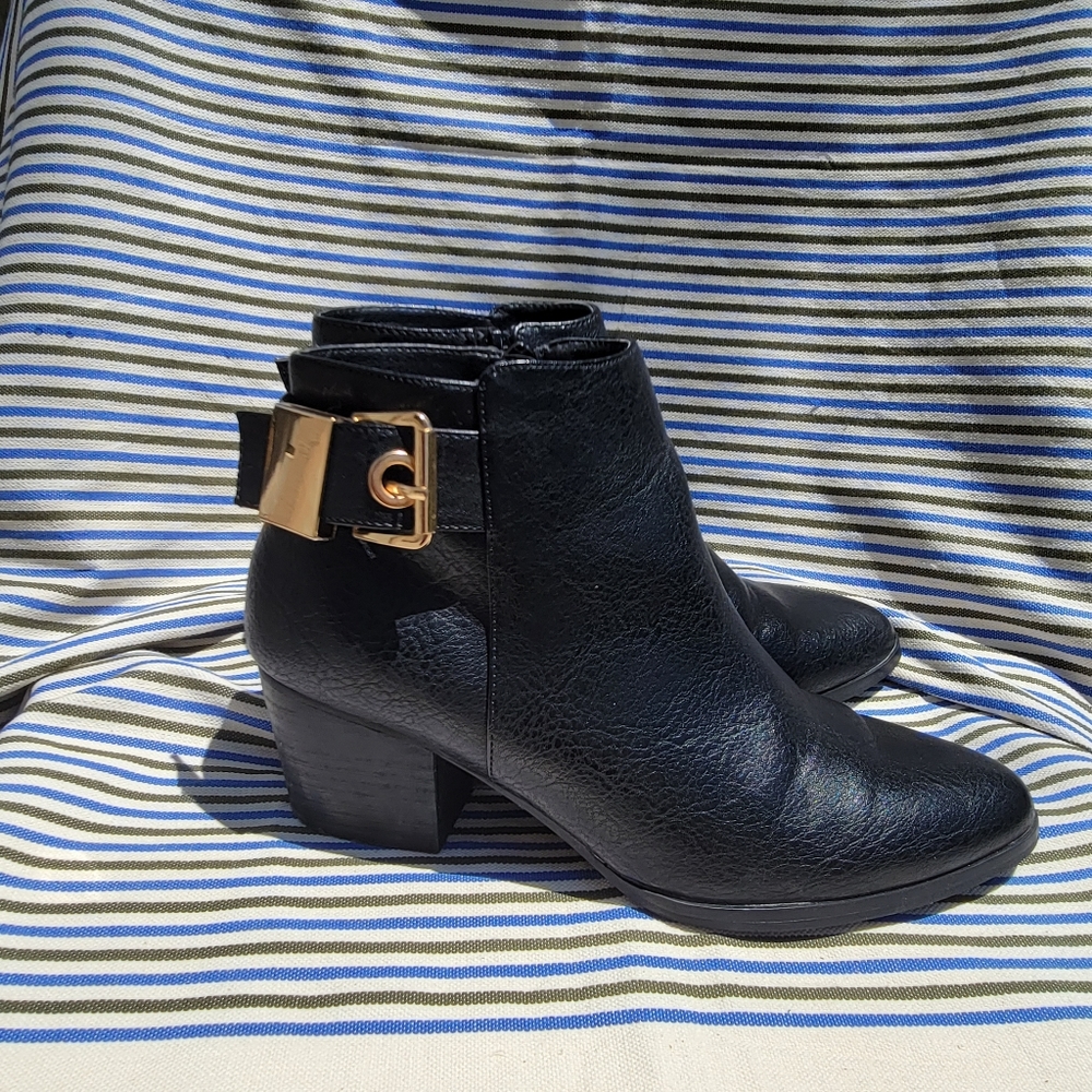 Aldo Gold Buckle Ankle Boots